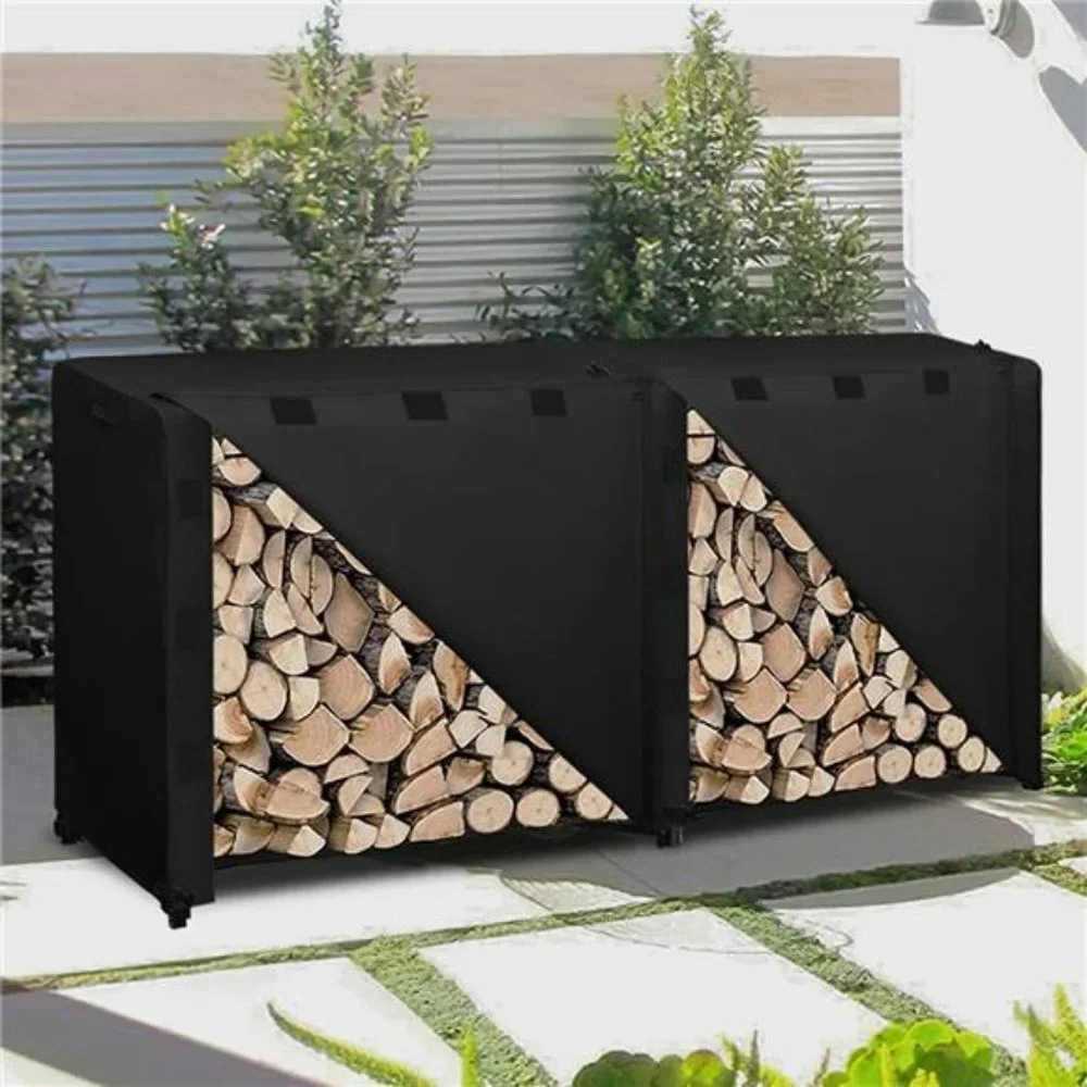 8 Ft  Log Rack Cover 600D Heavy Duty Waterproof Firewood Cover 96